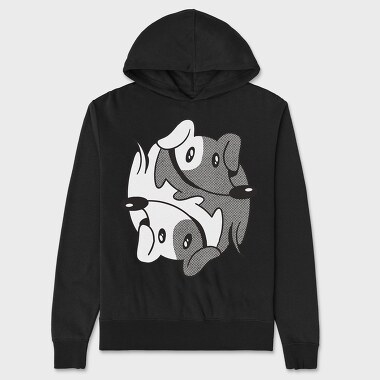 Dachshund Yin Yang, Unisex Men's Hoodie