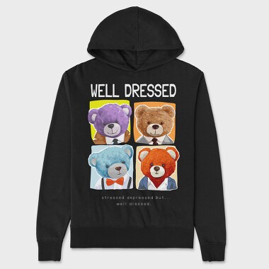 Well Dressed Teddy Bear, Unisex Men's Hoodie