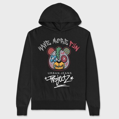 Have More Fun Teddy Bear, Unisex Men's Hoodie