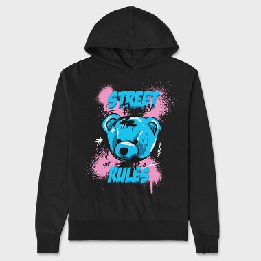 Street Rules Teddy, Unisex Men's Hoodie