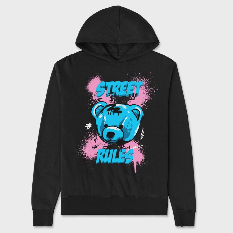 Street Rules Teddy, Unisex Men's Hoodie