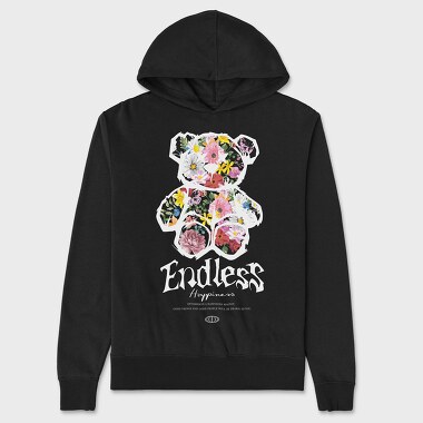 Endless Happiness Teddy Bear, Unisex Men's Hoodie