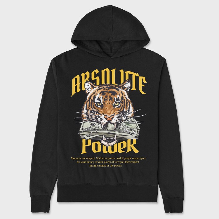 Absolute Power Tiger, Unisex Men's Hoodie