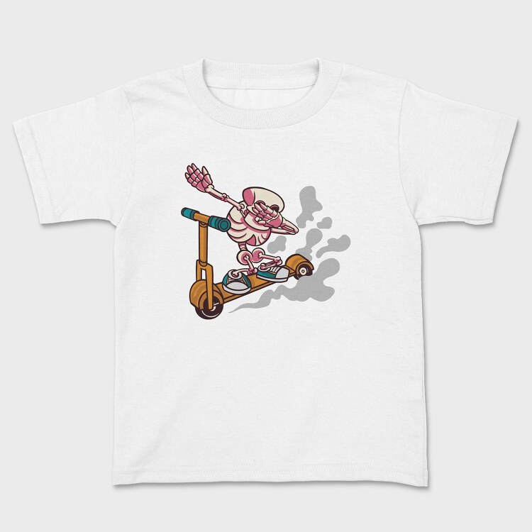 Scooter Skeleton, Kids' T-Shirt
