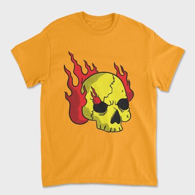 Burning Skull, Unisex Men's T-Shirt