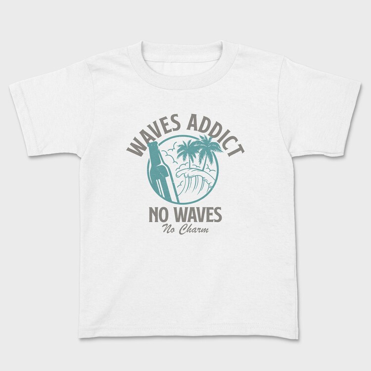 Waves Addict, Kids' T-Shirt