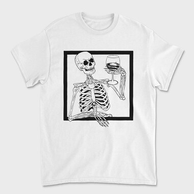 Skeleton Wine, Unisex Men's T-Shirt