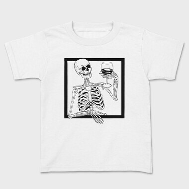Skeleton Wine, Kids' T-Shirt