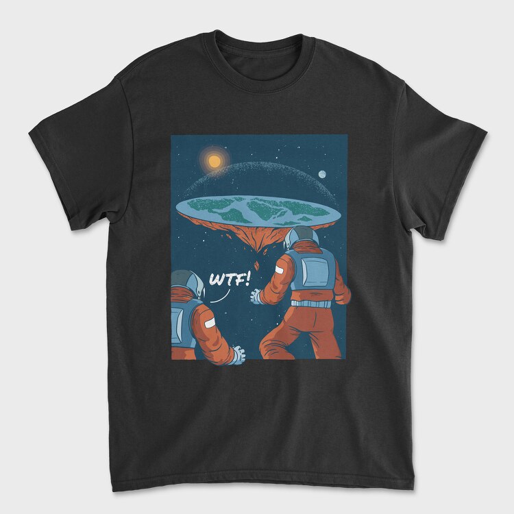 Flat Earth, Unisex Men's T-Shirt