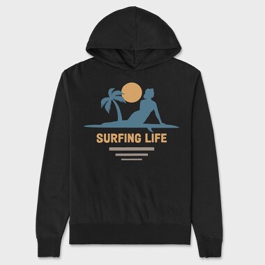 Surfing Life, Unisex Men's Hoodie