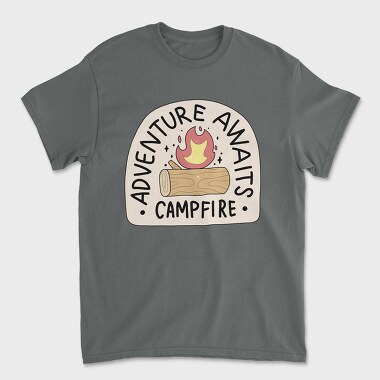 Adventure Awaits Campfire, Unisex Men's T-Shirt