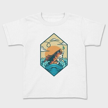 Bass Fishing Illustration 4, Kids' T-Shirt