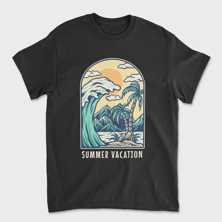 Beach Summer Vacation, Unisex Men's T-Shirt