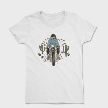 Biker Skeleton Cactus, Дамска Тениска