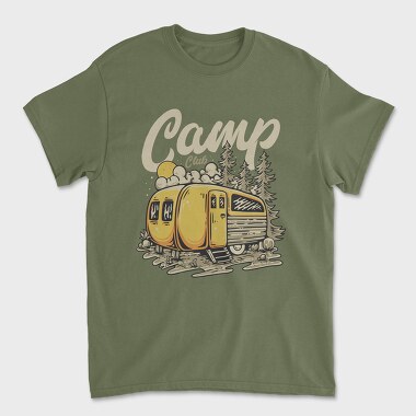 Camp Club With Camp Trailer in the Wild, Unisex Men's T-Shirt