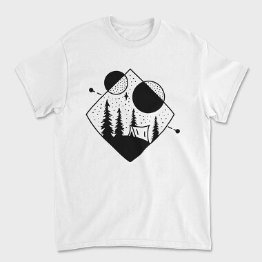 Camp Line Art, Unisex Men's T-Shirt