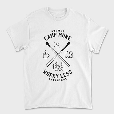Camp More Worry Less, Unisex Men's T-Shirt