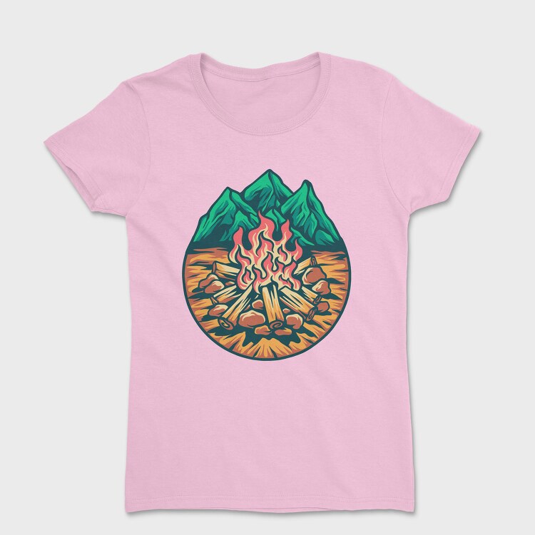Campfire Outdoors Illustration, Women's T-Shirt