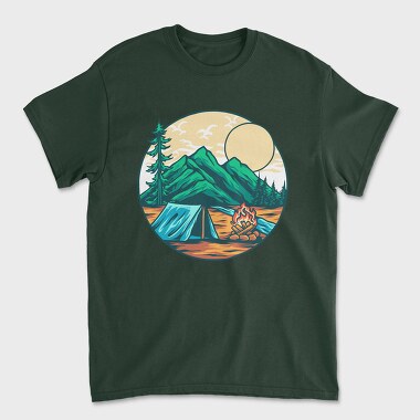 Camping Illustration 9, Unisex Men's T-Shirt
