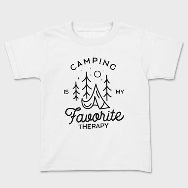 Camping Is My Favorite Therapy, Kids' T-Shirt