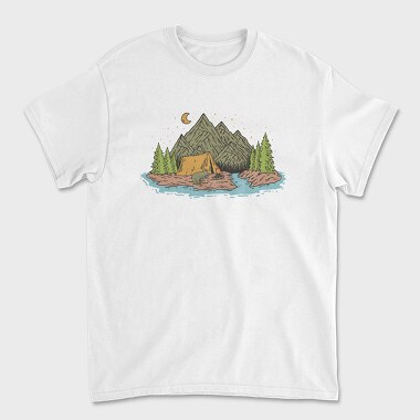 Camping Lake, Unisex Men's T-Shirt