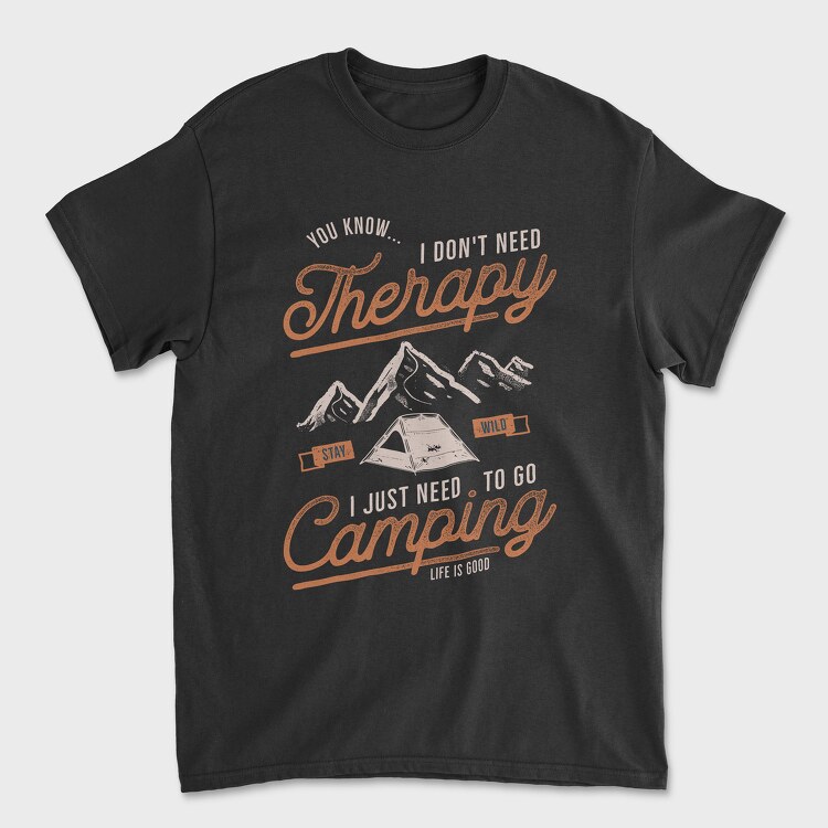 Camping Therapy, Unisex Men's T-Shirt