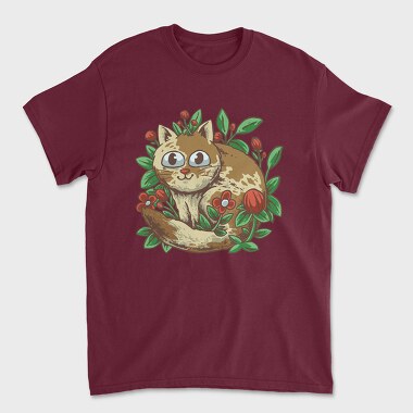Cat Flowers, Unisex Men's T-Shirt