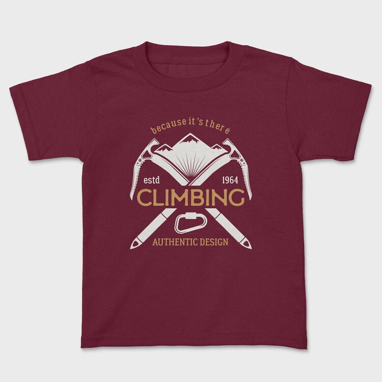 climbing mountain, Kids' T-Shirt