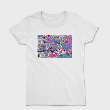 Colorful Mmonsters Collage 1, Women's T-Shirt