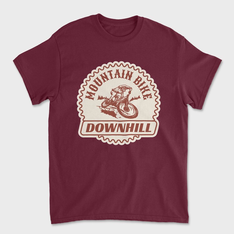 Downhill Adventure Mountain Bike, Унисекс Мъжка Тениска