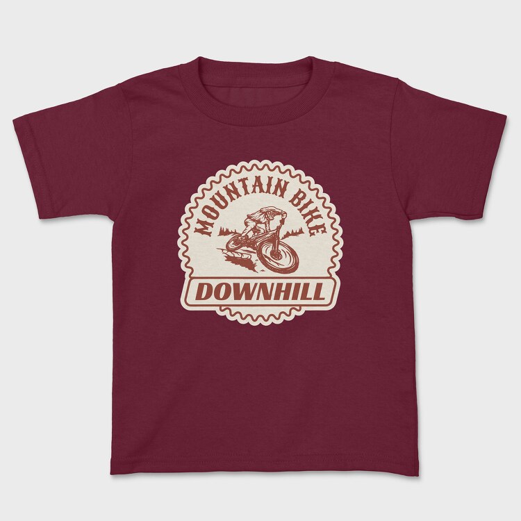 Downhill Adventure Mountain Bike, Kids' T-Shirt