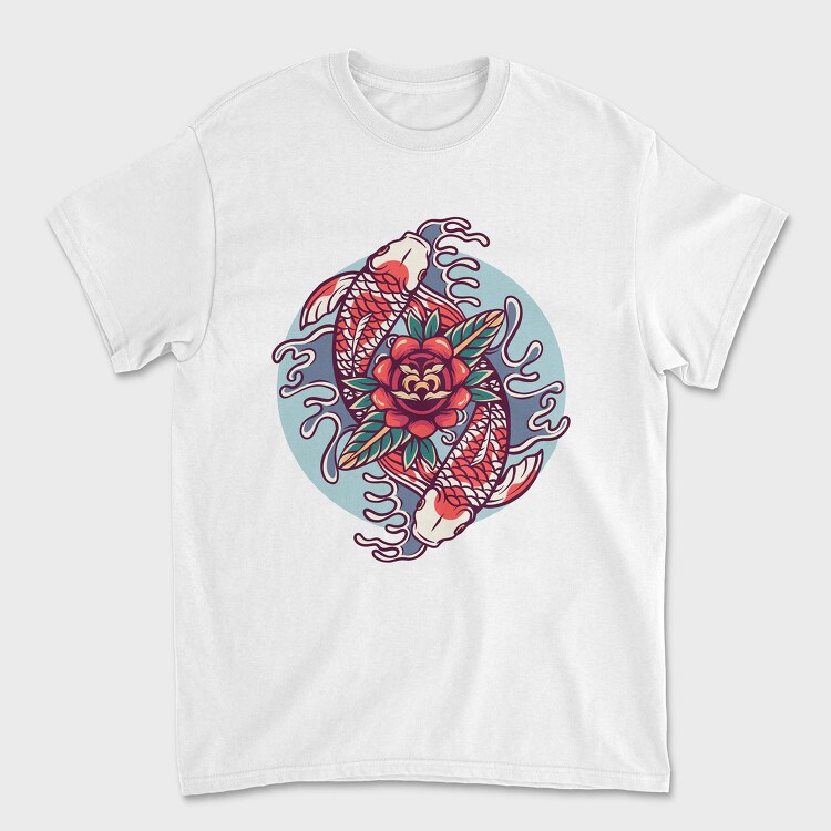 Koi Fish Illustration 1, Unisex Men's T-Shirt