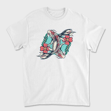 Koi Fish Illustration 6, Unisex Men's T-Shirt