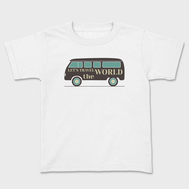 Lets Travel the World Car, Kids' T-Shirt
