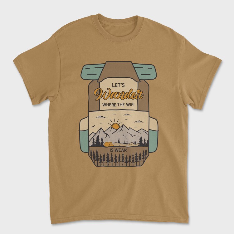 Lets Wander Wifi Weak, Unisex Men's T-Shirt