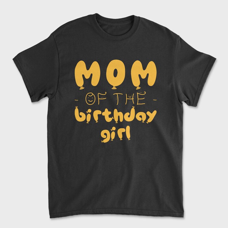 Mom of the Birthday Girl Orange, Унисекс Мъжка Тениска