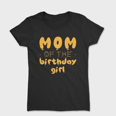 Mom of the Birthday Girl Orange, Women's T-Shirt