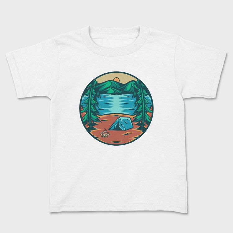 Mountain Camping Illustration 1, Kids' T-Shirt