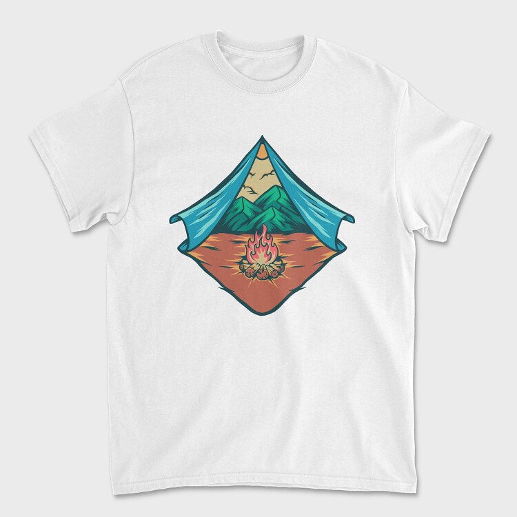 Mountain Camping Illustration 2, Унисекс Мъжка Тениска