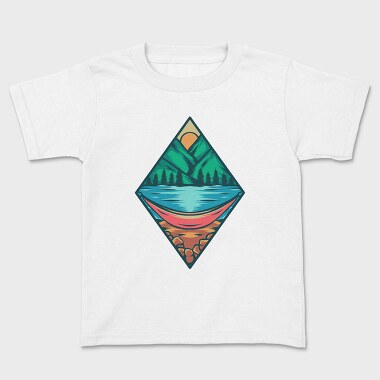 Mountain Camping Illustration 3, Kids' T-Shirt