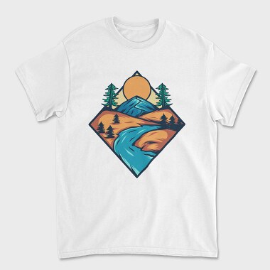 Mountain Illustration 3, Unisex Men's T-Shirt
