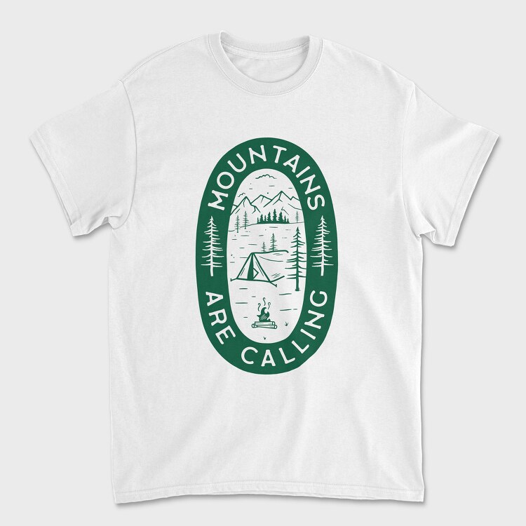 Mountains Are Calling Green, Унисекс Мъжка Тениска
