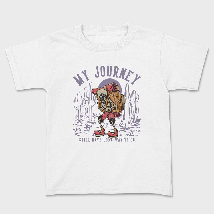 My Journey With Hiking Skeleton, Kids' T-Shirt