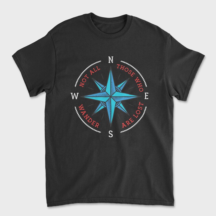 Not Al Those Who Wander Are Lost Compass, Унисекс Мъжка Тениска