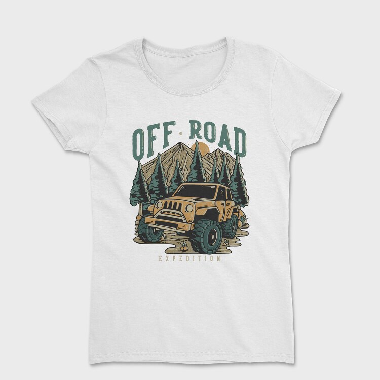 Off Road Expedition With Off Road Car in the Middle of Mountain, Women's T-Shirt