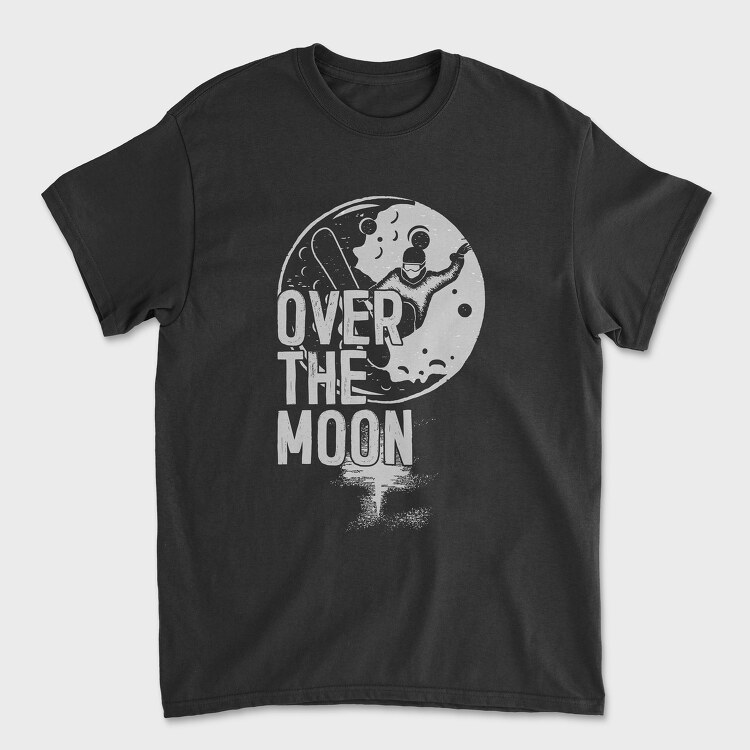Over the Moon Snowboard, Unisex Men's T-Shirt