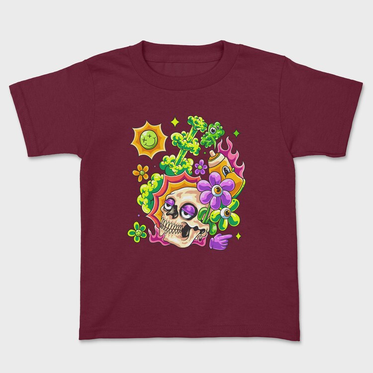 Psychedelic Skull, Kids' T-Shirt