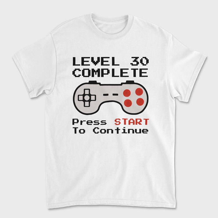 Retro Gamepad Lvl 30 Complete, Унисекс Мъжка Тениска