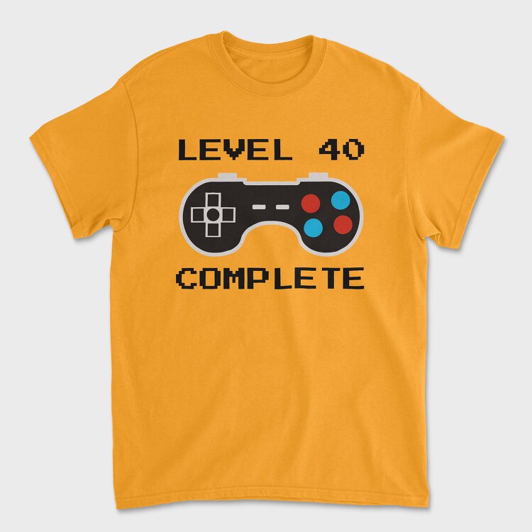 Retro Gamepad Lvl 40 Complete, Unisex Men's T-Shirt