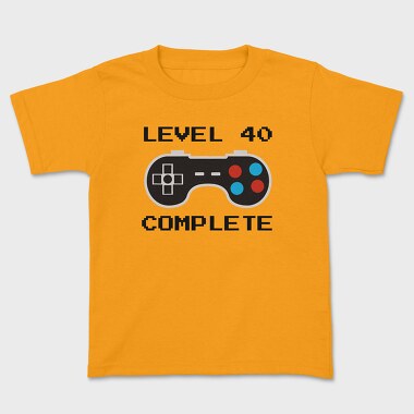 Retro Gamepad Lvl 40 Complete, Kids' T-Shirt